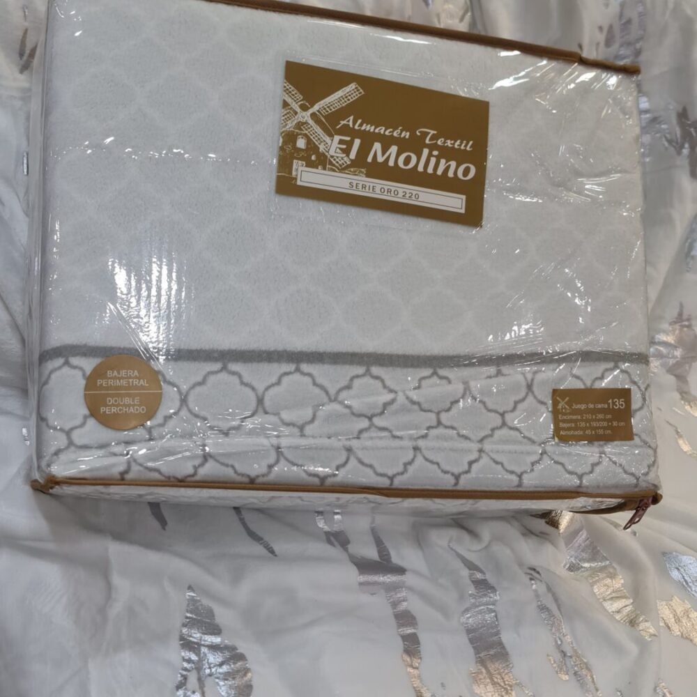 JUEGO DE SÁBANAS CORALINA 3PIEZAS CAMA 135CM. MODELO NOOR GRIS